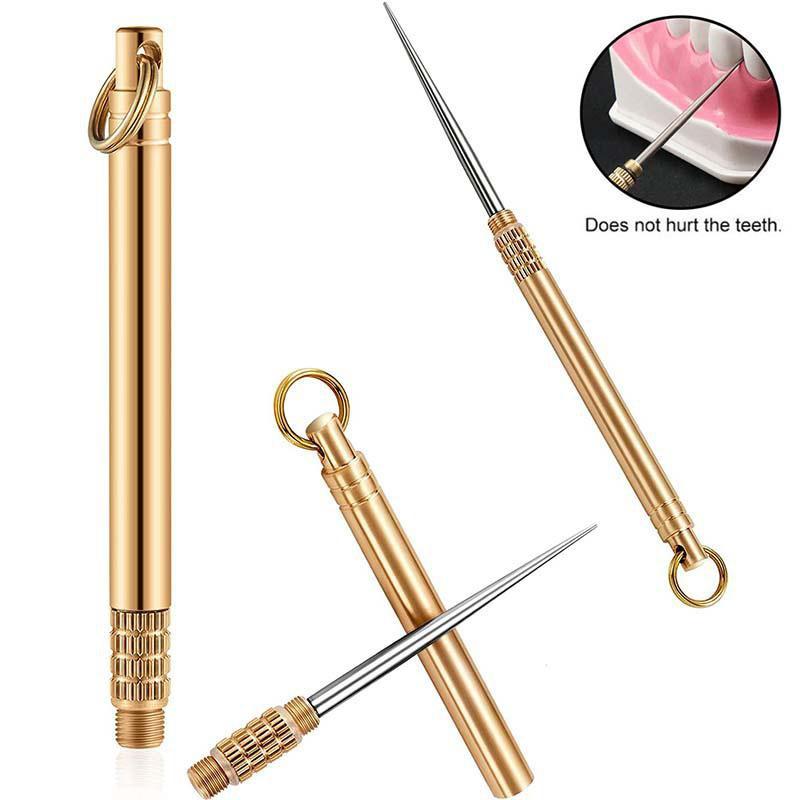 Титановая зубочистка портативный металлический карманный брелок из нержавеющей стали многоразовые зубочистки для кемпинга пикника путешествия на открытом воздухе