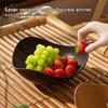 4/8PCS Wood Grain Plastic Bowl - Multifunctional Salad Fruit Candy Container For Party Gathering Table Supplies