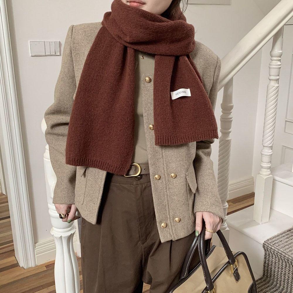 Woolen Cross Scarf Thicken Neckerchief Neckerchief Wrap Neck Warmer Women