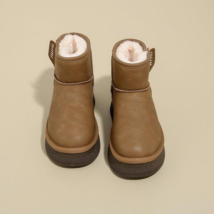 Версия из коровьей кожи~ Кожаные утепленные зимние ботинки женские 2025 зима новые на толстой подошве на молнии теплые повседневные нескользящие хлопковые ботинки