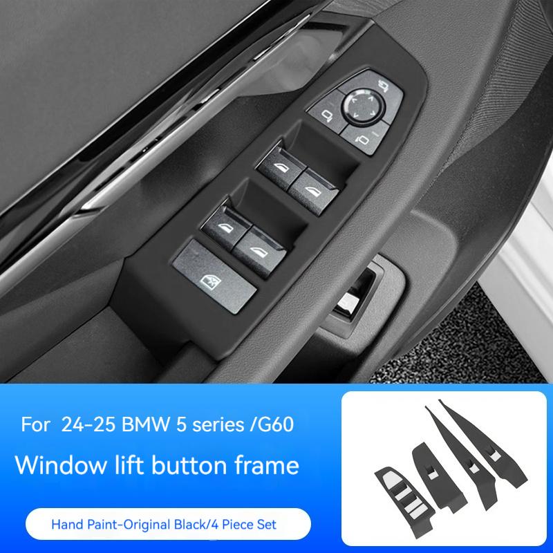 For BMW 5 Series G60 i5 2024-2025 Car inner door bowl Stickers Window Glass Lifting Buttons Panel Frame Cover Trim Accessories