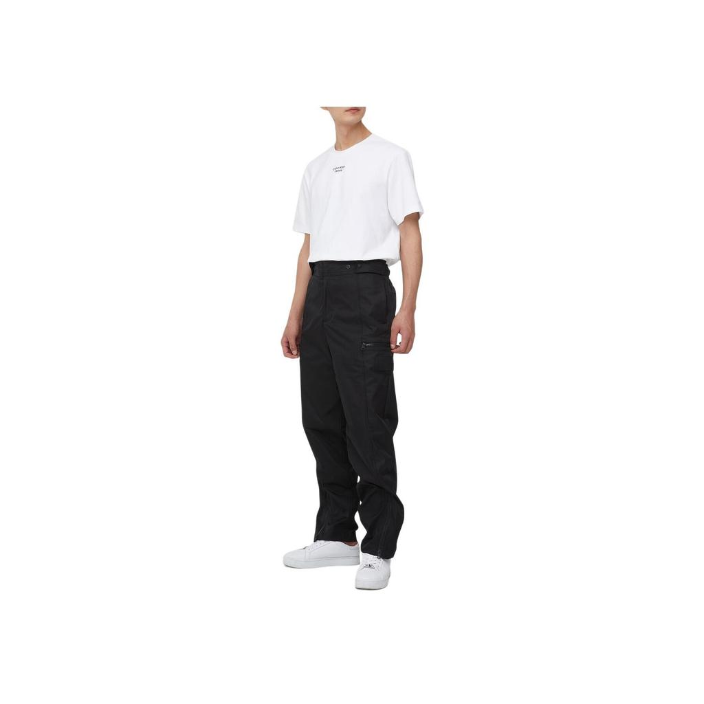 Calvin Klein Однотонные удобные длинные брюки-карго мужские низы черного цвета J324033-BEH