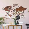 3D Современная Карта Мира Деревянный Металл Красочный Многослойный Европа Америка Азия Австралия Континент Искусство Украшения Стены