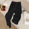 Women's Rhinestone Drawstring Wide-Leg Fleece Casual Pants