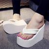 Summer Women High Heel Sandals Thick Bottom Wedges Anti-slip Beach Flip-flops