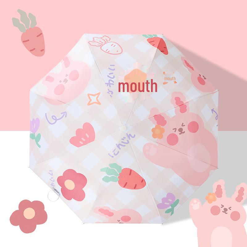 Cartoon Sunny & Rainy Dual-Use Auto Folding Umbrella for Adults & Students