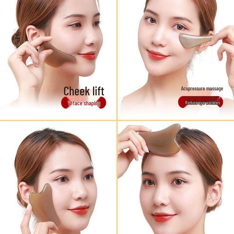 HANDUNYOU Набор: Натуральная доска Гуаша из рога буйвола и палочка для сухожилий