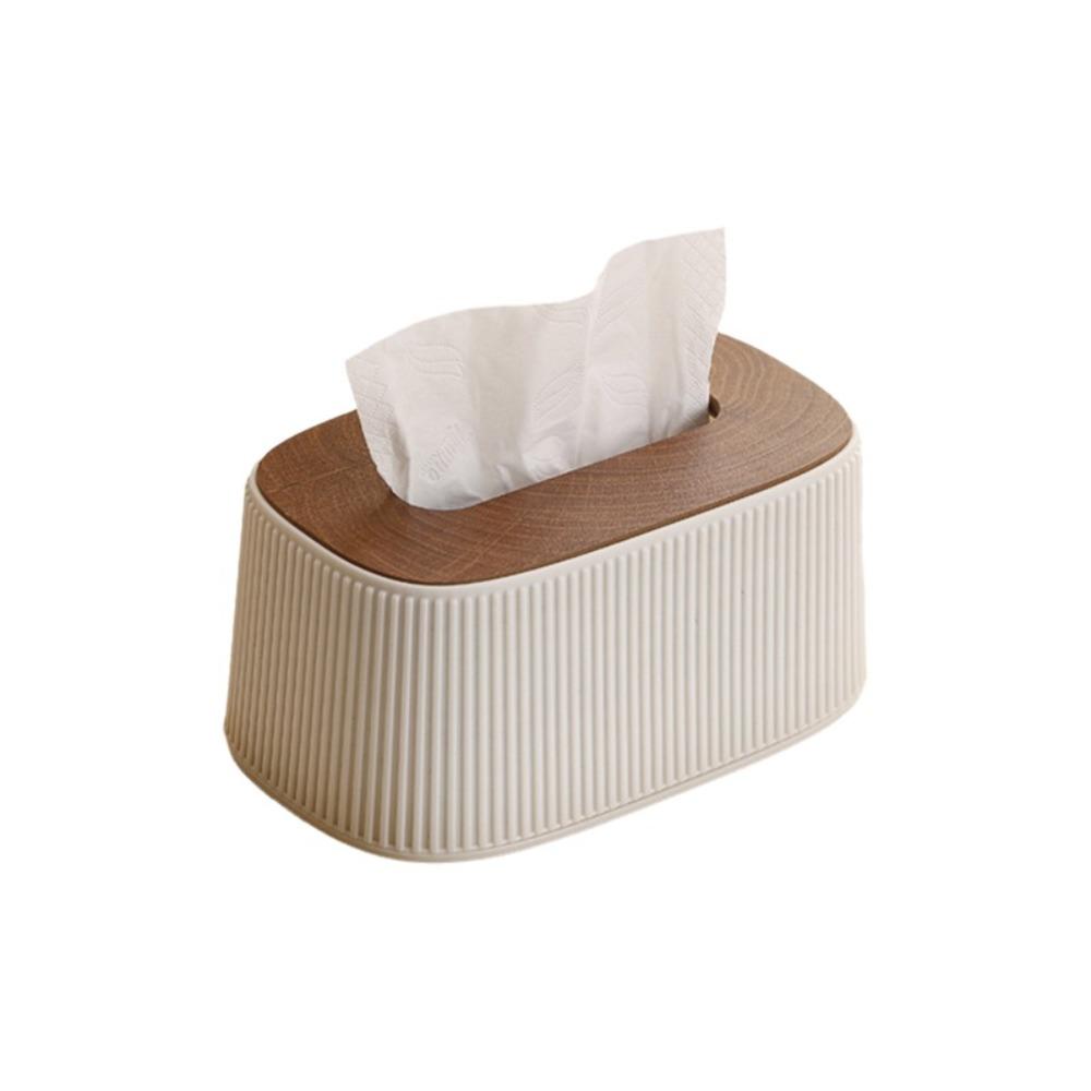 Wooden/Plastic Cover Tissue Box with Lid Large Opening Facial Tissue Holder Toilet