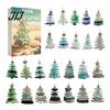 Festive Home Hanging Decorations 2026 Sea Glass Style Christmas Countdown Calendar Blind Box, 24Pcs Unique Tree Pendants Acrylic Ornaments,