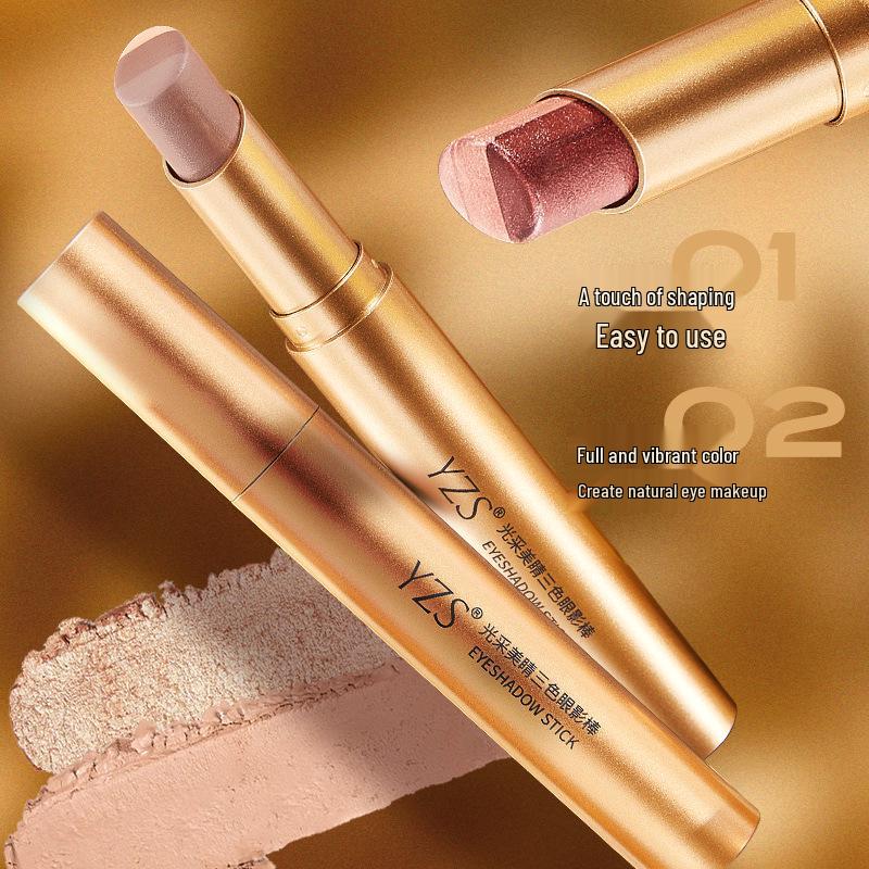 Трехцветный матовый стик для теней для век: Стойкая, не размазывающаяся, с коррекцией тона кожи