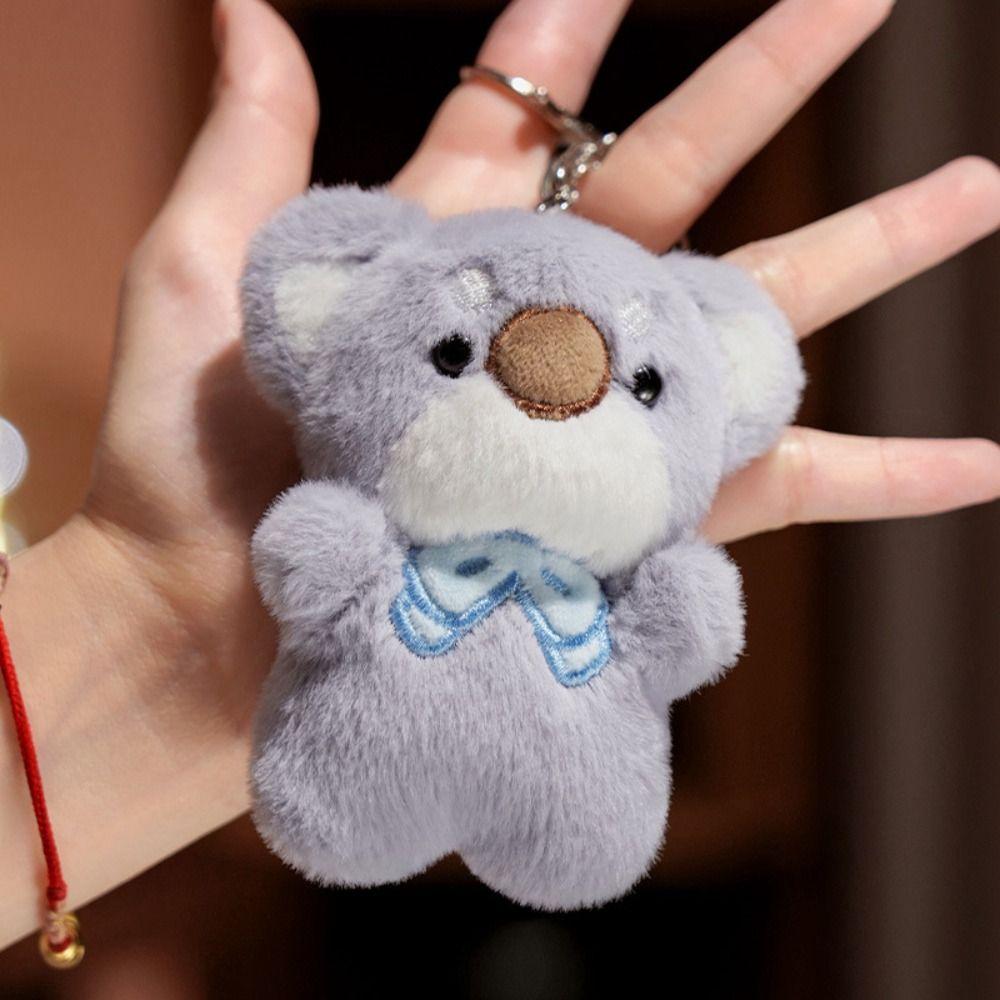 Stuffed Cartoon Animal Keychain Soft Cat Plush Keyring Plush Koala Bag Pendant  Kids Gifts