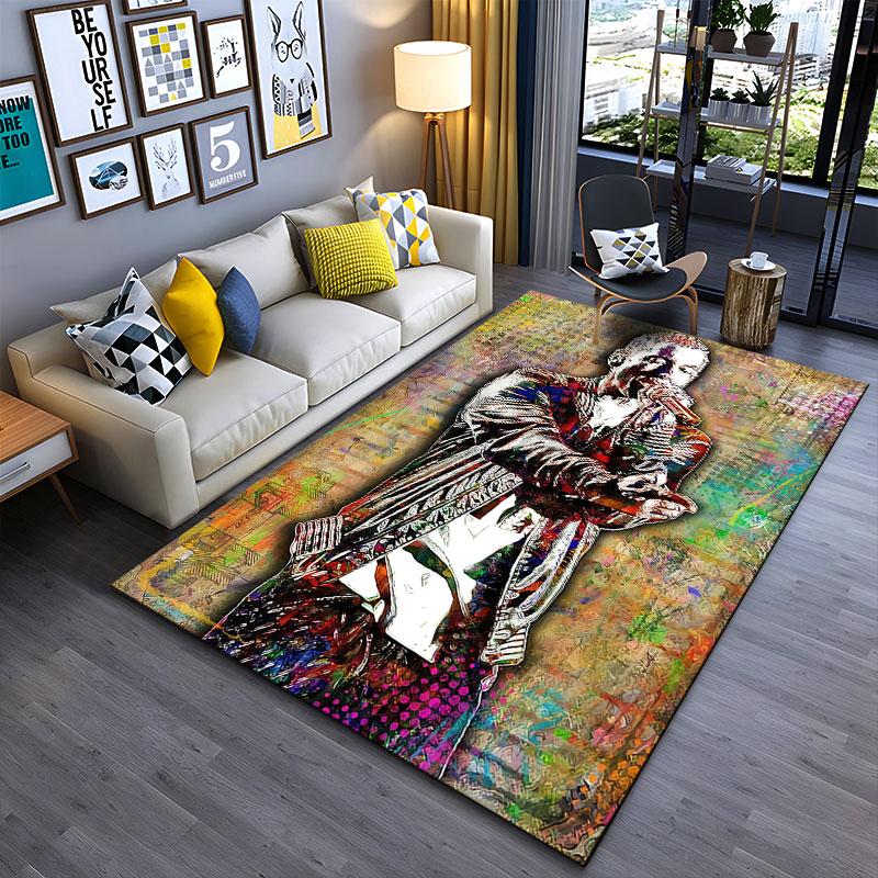 Colorful Singer Portrait Carpet suitable as a non-slip mat for the living room or bedroom sofa