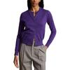 Polo Ralph Lauren FW24 Однотонный вязаный свитер с длинным рукавом и вышивкой логотипа, однобортный, женский, фиолетовый WMPOSWENDW20295-500
