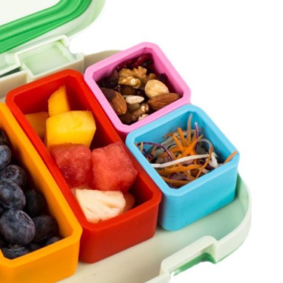 Lunch Box Salad Dressing Containers Reusable BPA-Free Leak-proof with Lid Microwave-safe Silicone Containers