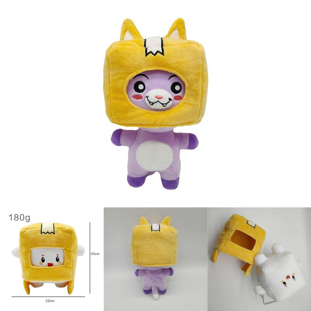 Очаровательная плюшевая игрушка Lankybox Boxy Foxy Rocky, мягкая набивная кукла, фигурка из детской игры