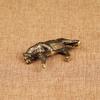 MIT Solid Brass Big Tiger Фигурки Украшения Чистая Медь Животные Тигры Модель Статуэтки Миниатюры Украшения Для Стола Винтажный Домашний Декор