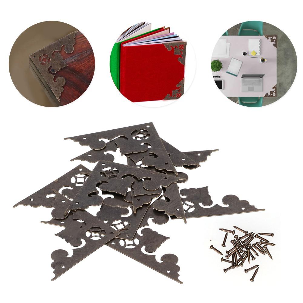 10pcs Metal Flat Angle Edge Guard Antique Bronze Wood Box Corner Cabinet Edge Protection