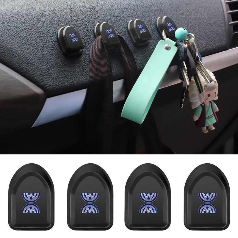 Car Sticker 1/2/4Pcs Car Styling Hooks Interior Storage Holder For Volkswagen CC R-Line GTI T5 Golf T-ROC R Polo GTD Bora Arteon CWS1 QQ94