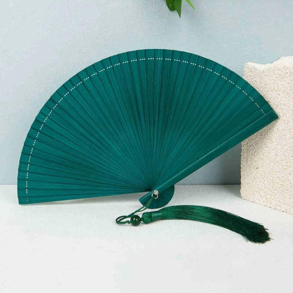 Chinese Style Solid Color Bamboo Fan Exquisite Elegant Handheld Fans Hanfu Accessories