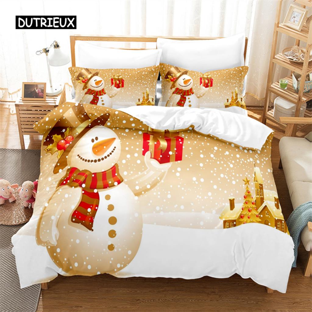 Christmas Snowman Bedding Set Duvet Cover Set 3d Bedding Digital Printing Bed Linen Queen Size Bedding Set Fashion Design