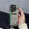 Италия Авиабилет Чехол для телефона iPhone 16 15 14 13 12 11 Plus Pro Max разноцветный Лазерный Аврора Ударопрочный Funda Чехол