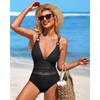 CHARMLEAKS Женский цельный купальник крючком с глубоким V-образным вырезом и ремешками, купальный костюм, Монокини, купальник