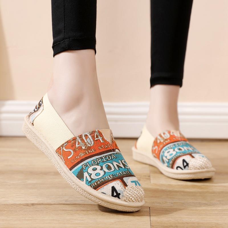 22 женские туфли повседневная мода парусиновые туфли с плоским дном дышащие старые пекинские тканевые туфли женская обувь материнская обувь низкие производители