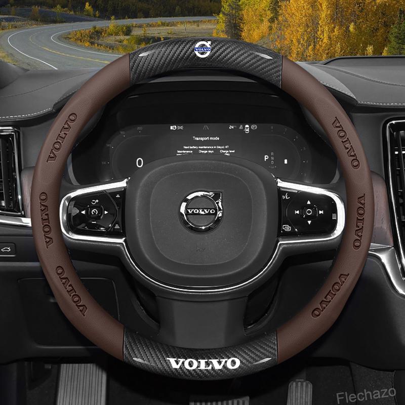 Накладка на руль автомобиля из углеродного волокна для Volvo Xc60 Xc90 V40 V60 S60 V50 V90 S80 C40 XC40 V70 XC70 C30 C70 Кожаные аксессуары