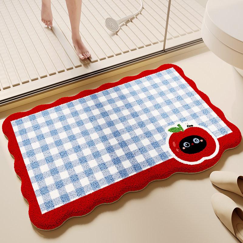Imitation cashmere bathroom floor mat absorbent foot mat household quick-drying