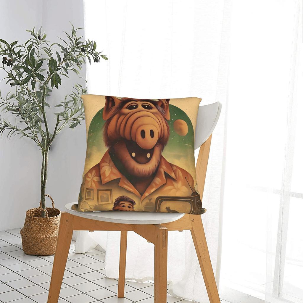 TV Series ALF Pillowcases  Vintage Pillow Case For Sofa Home Decoration Comfy Pillow Cover