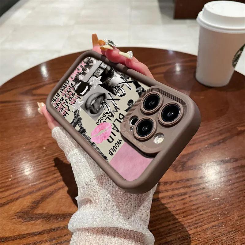 Модный Креативный Чехол Для Телефона С Принтом Губ Для Iphone 17 16 15 14 13 12 11 Pro Max 17 Air 16E 15 Plus Iphone17 Ударопрочный Матовый Чехол