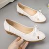 Туфли для мам женские на танкетке из мягкой кожи с подошвой из говяжьей кожи 2025 новые с бантом круглый носок дышащие туфли Doudou повседневные одинарные туфли женские