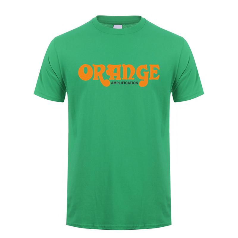 Британские гитарные усилители Orange Футболки Унисекс Повседневная с коротким рукавом Мужская Крутая Хлопковая Оранжевая Футболка с усилителем