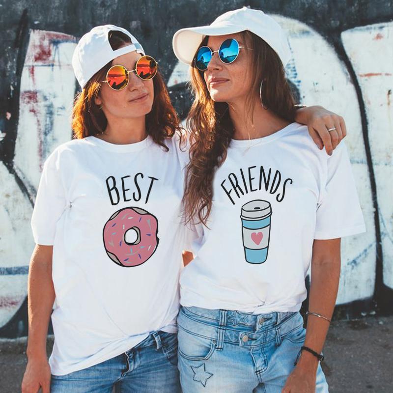Summer 2023 Fashion Best Friend Shirts Women Short Sleeve T Shirt Bff Top Sisters Gifts For Friends Tees For Her
