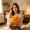 Kids Safe Stuffed Animal Lying Down Cat Plush Pillow, Soft Kitten Doll, Cute Non-toxic Toy Sleeping Plushie for Bedroom, Cuddle Gift Girls Detailed