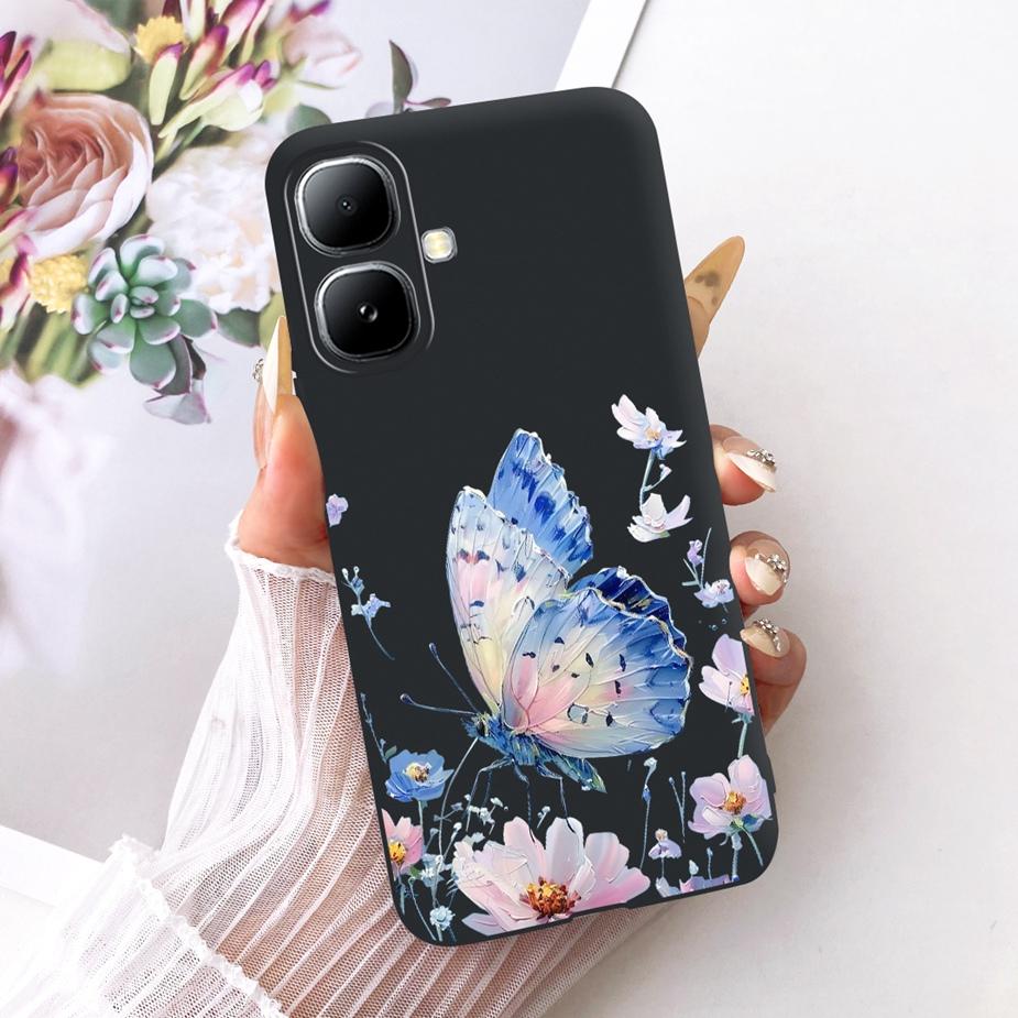 For Infinix Smart 20 Case X6840 X6840B Luxury Flowers Butterfly Painted Phone Cover Case For Infinix Smart 20 Smart20 Soft Shell