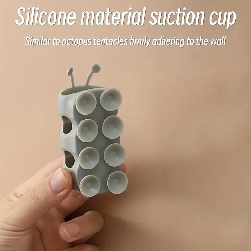 1 шт. Гусеница Присоска для душа Силиконовый Универсальный кронштейн без перфорации Держатель для душевой лейки для ванной комнаты Сильная адсорбция Фиксатор Основание