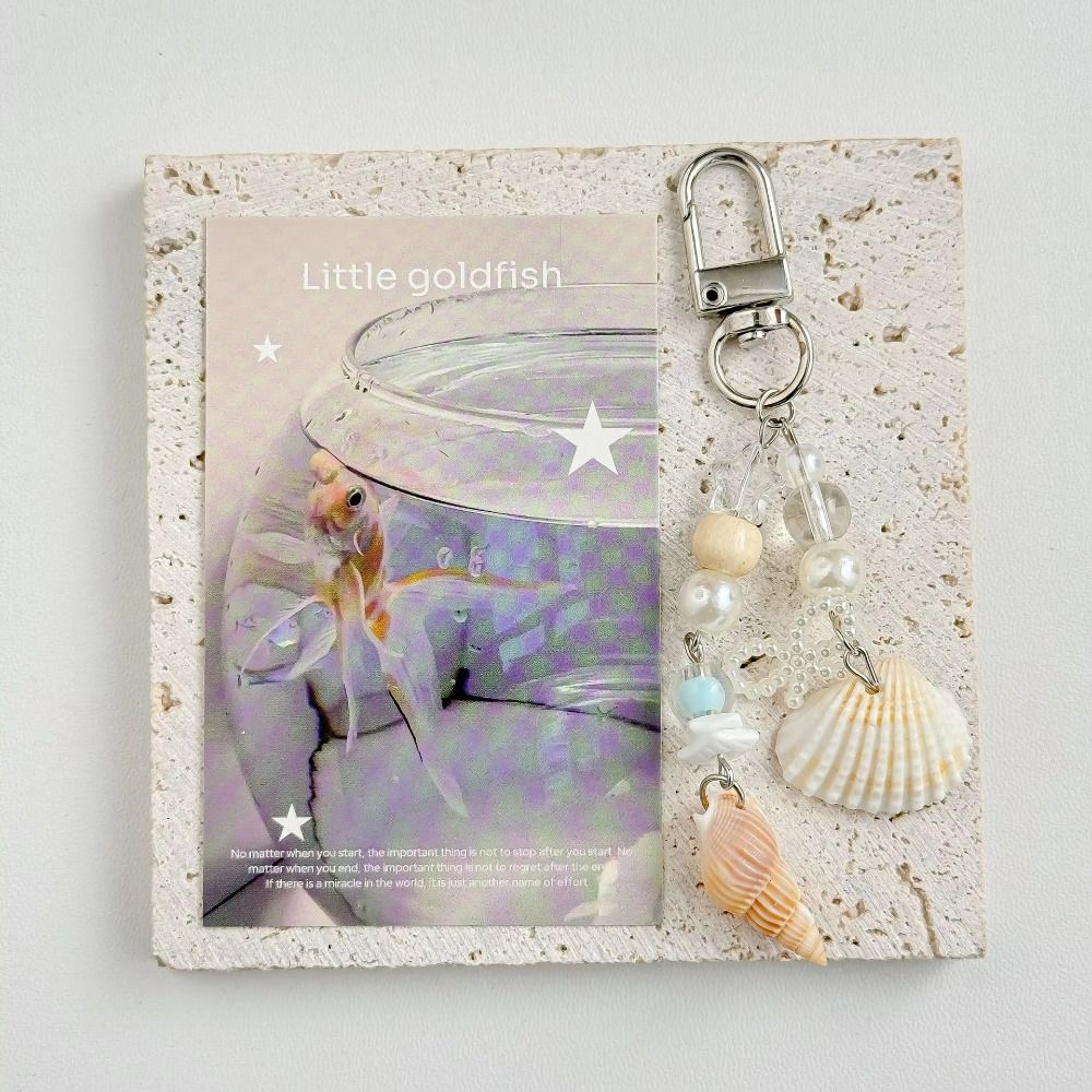 Blue Color Phone Lanyard Seashell Seashell Keychain Cute Starfish Keychain Summer Accessory