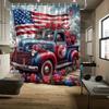 Винтажная Патриотическая Шторка для Душа - Американский Флаг и Розы, 72x72", 12 Крючков, Устойчивая к Выцветанию, Машинная Стирка, Печать Высокого Разрешения
