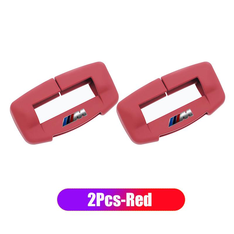 CTCE1 2pcs Silicone Car Seat Belt Buckle Protective Cover Decorative Accessories For BMW X1 X2 X3 X5 X4 X6 F20 F10 F07 E70 E46/Sticker