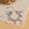 Браслет в стиле ретро с двойным медведем и колокольчиком, браслет с подвеской, модный тренд, браслет со смайликом, милый простой браслет, ювелирные изделия