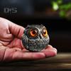 2Pcs Miniature Owl Figurines Handmade Owl Animal Statue Tiny Resin Owl Sculpture Desktop Ornament for Home Shelf Decor