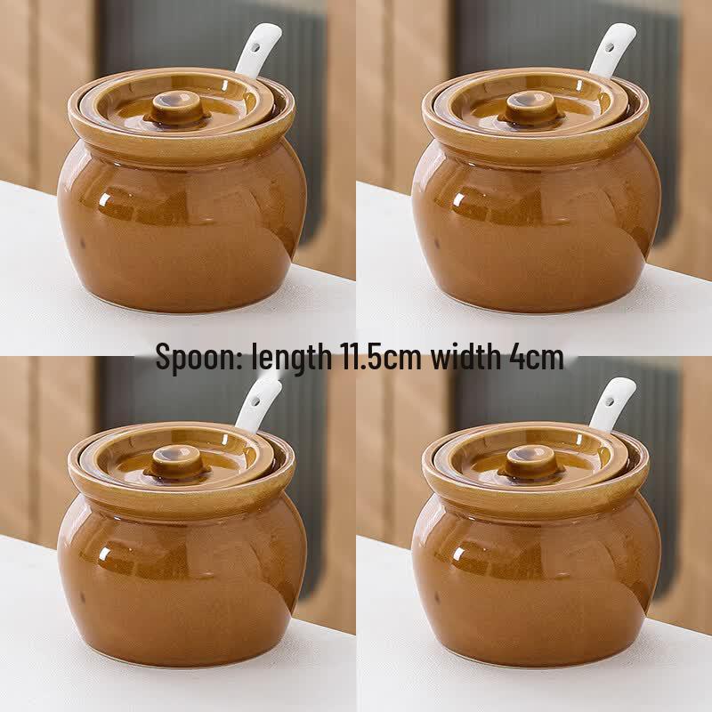 Керамические индивидуальные горшочки для тушения с ложками (4-Pack)