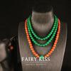 Color Blocking Layered Agate Bead Necklace, Exquisite Temperament, Light Luxury Sweater Chain, High-end Feel