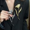 Suit Charm Deco Flower Bud Brooch Zinc Zinc Alloy Clothing Pin Accessories Romantic Tulip Brooch  Woman