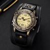 Black Brown Cowhide Bracelet Watch Cowhide Strap Watch Bracelet Leather Strap Watch  Wristwatches