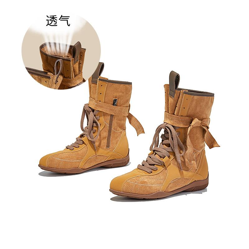 Бинты Ботинки Мартин Женские Осень и Зима Новые Ретро Пара Ботинок Вестерн Ковбойские Ботинки Универсальные Ботинки Женские