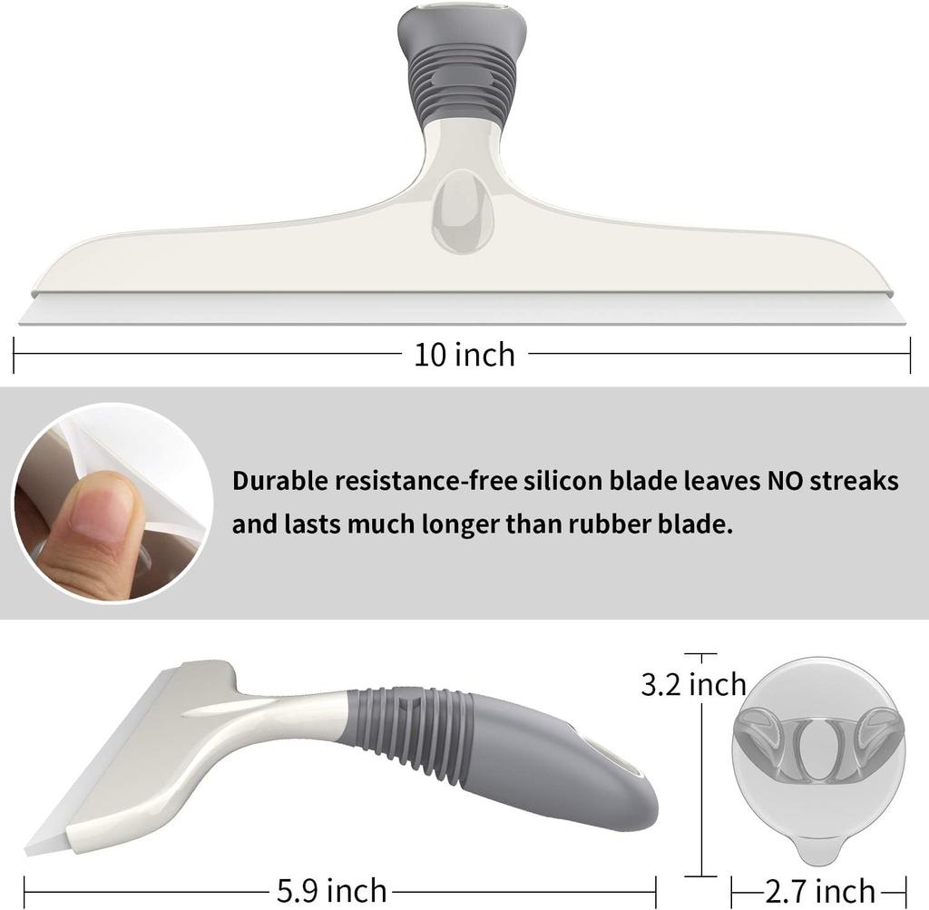10-дюймовая оконная щетка для душевой двери, щетка для окон автомобиля, включает в себя крючок на присоске, многофункциональный силиконовый скребок