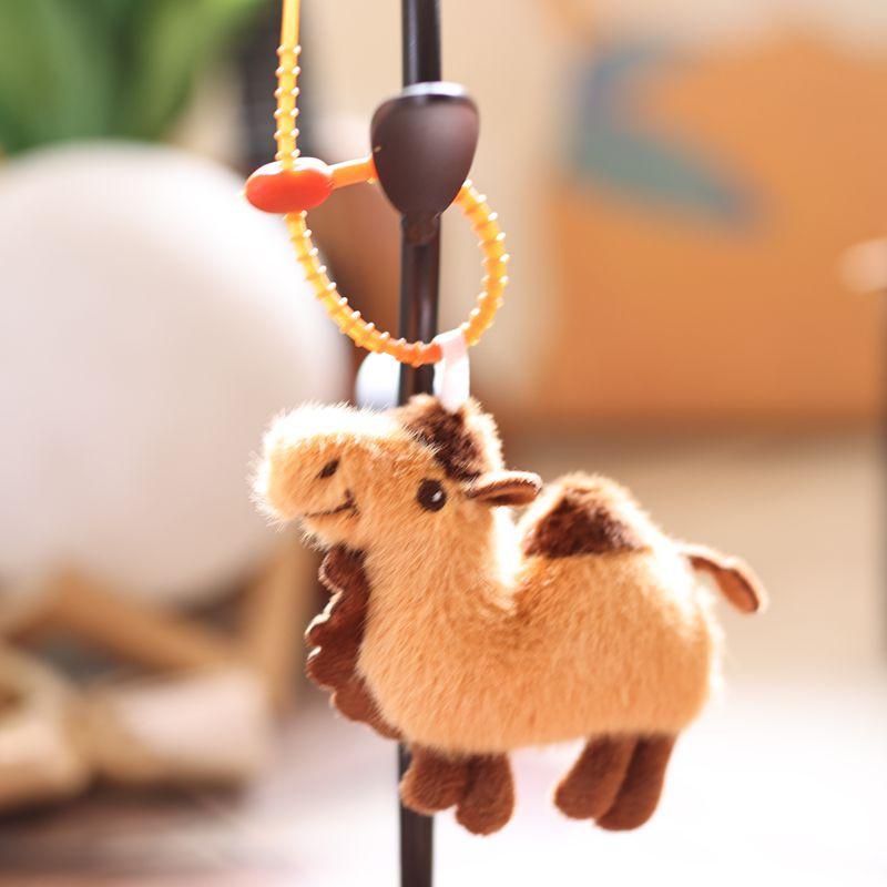1 шт. Плюшевый брелок-верблюд, Милый брелок с мягким животным, Подвеска-украшение для сумки, Шарм для школьной сумки, Парный шнурок для ключей