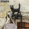 Simple Retro Cat/dog-shaped Hooks Creative Outdoor Courtyard Garden Wall Decoration Home Key Hooks Wall Hangings